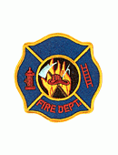 Fire Dept., Maltese Design, Blue Background