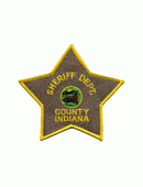 Sheriff Dept. Indiana 5 Pt Star, 100% Embr.