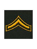 Embroidered Collar Insignia – 1 Chevron (Private)