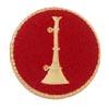 1 Bugle (Lieutenant) in 3/4" Red Round Disc Gold Finish