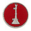 1 Bugle (Lieutenant) in 3/4" Red Round Disc Silver Finish