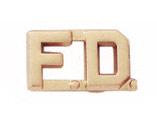 1/2" F.D. Cut Out Letter Collar Insignia Gold Finish