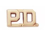 1/2" P.D. Cut Out Letter Collar Insignia Gold Finish