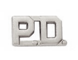 1/2" P.D. Cut Out Letter Collar Insignia Silver Finish