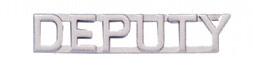 1/4" DEPUTY Cut Out Letter Collar Insignia Silver Finish