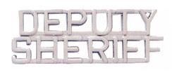 1/4" DEPUTY SHERIFF Cut Out Letter Collar Insignia Silver Finish