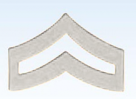 3/4" Police Chevrons Insignia Corporal Silver Finish