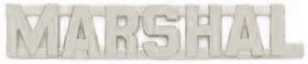 3/8" MARSHAL Cut Out Letter Collar Insignia Silver Finish