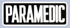 4 x 11 Back Patch - "PARAMEDIC" - White on Black