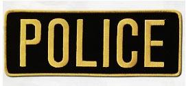 4 x 11 Back Patch - "POLICE" - Gold on Black