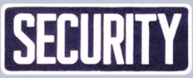 4 x 11 Back Patch - "SECURITY" - White on Midnight Navy