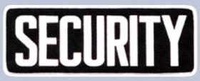 4 x 11 Back Patch - "SECURITY" - White on black