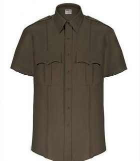 Elbeco TexTrop2 Men's Sheriff Short Sleeve Shirt w/ Taupe Epaulets & Zipper Front