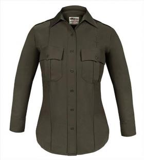 Elbeco TexTrop2 Women's Sheriff Long Sleeve Shirt w/ Taupe Epaulets & Zipper Front