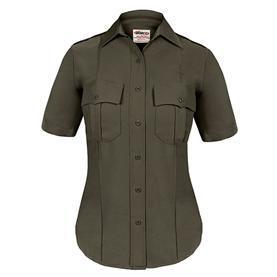 Elbeco TexTrop2 Women's Sheriff Short Sleeve Shirt w/ Taupe Epaulets & Zipper Front