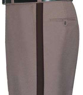 Fechheimer Men's Poly/Wool Sheriff Trousers w/ 1" Brown Stripe