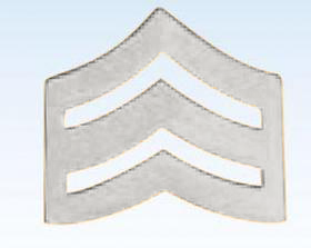 Premier Emblem 3/4" Police Chevrons Insignia Sergeant Silver Finish