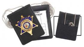 Recessed Velcro Badge and ID Holder with Chain